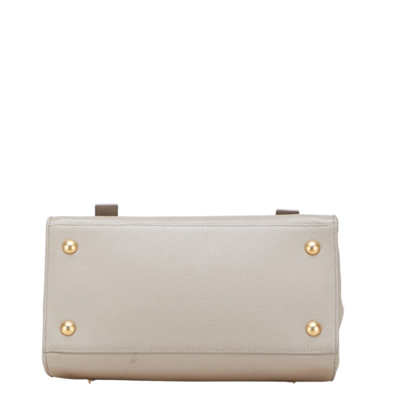 YSL Saint Laurent Two 2Way Bag Leather Canvas Travel Bag