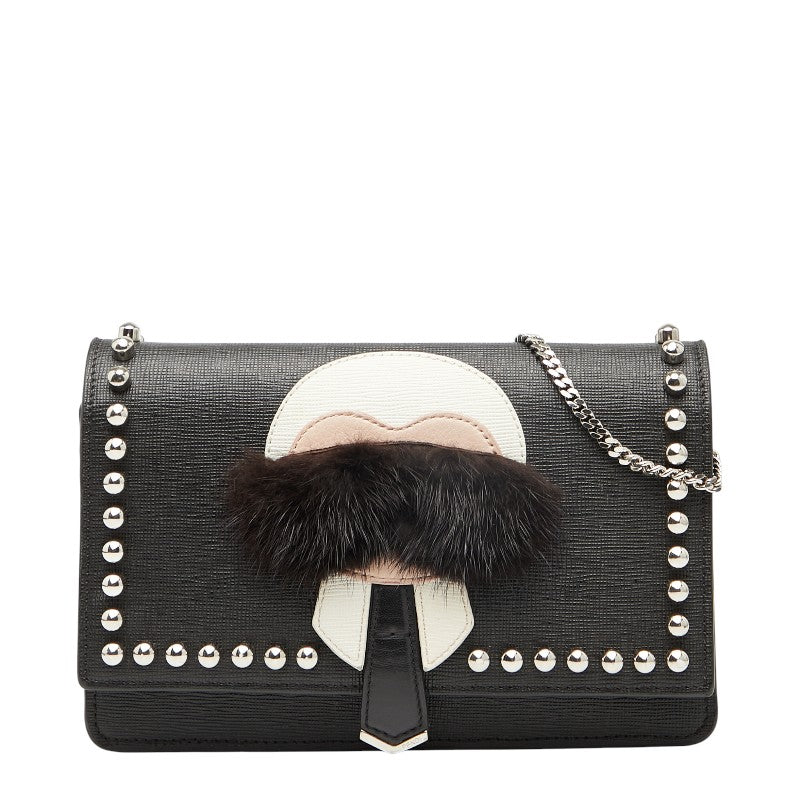 Fendi Karlito Studs Shoulder Bag Leather Shoulder Bag 1