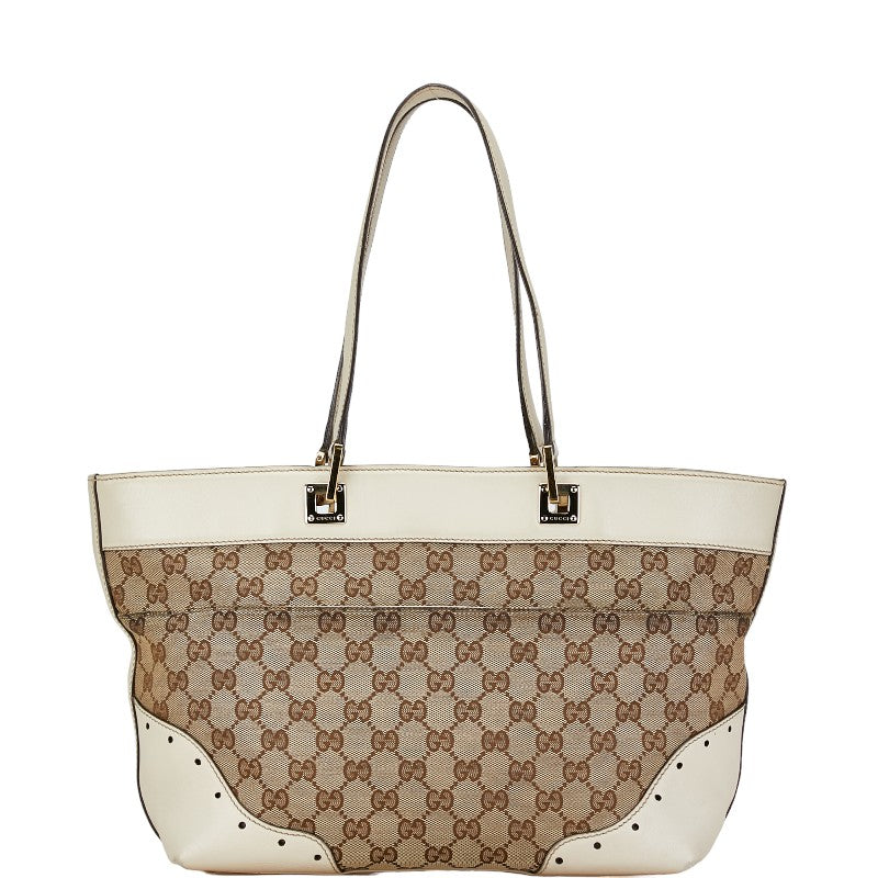 Gucci Gucci Gg Canvas Leather Tote Handbag 145993 Tote Bag
