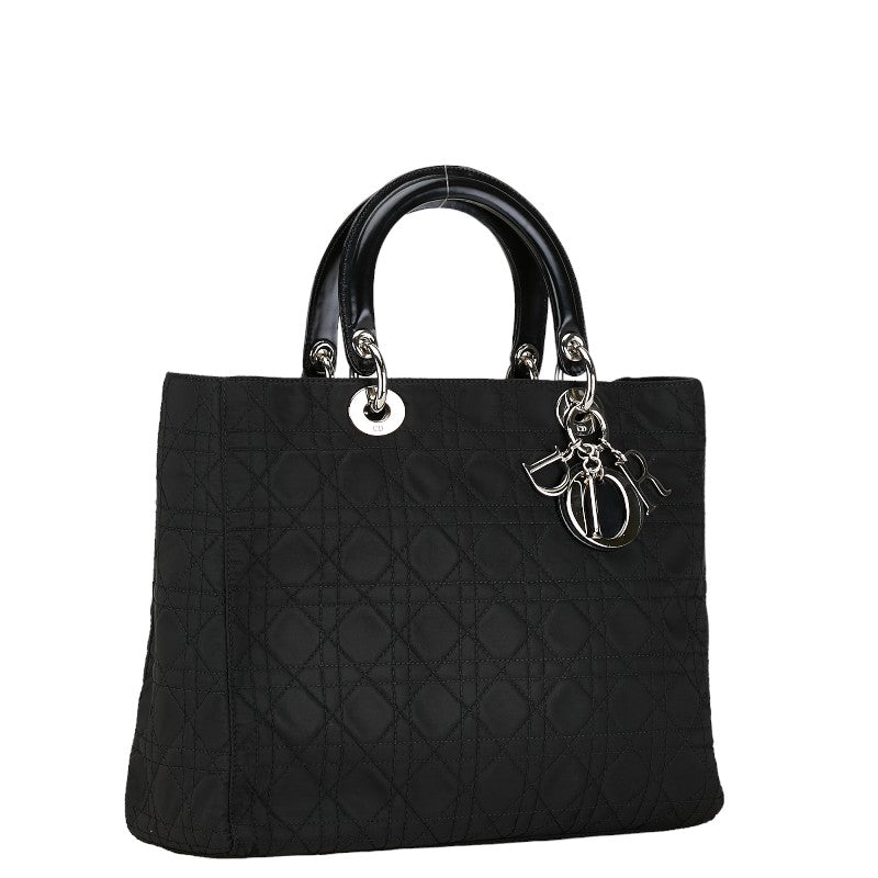 Dior Lady Cannage Cotton 2Way Bag Leather Travel Bag