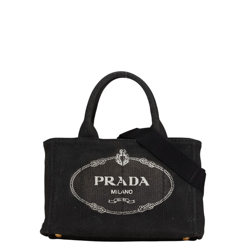 Prada Canapa Triangle 2Way Bag Canvas Logo Travel Bag Logo Canvas Handbag