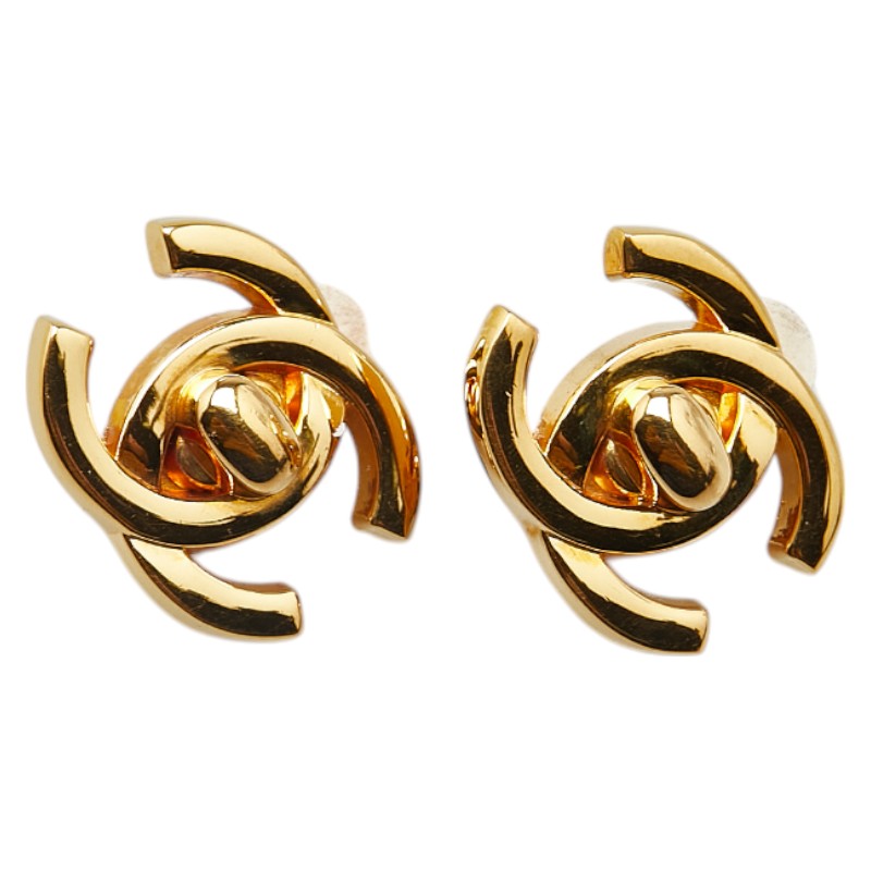 Coco Mark Turnlock Earrings Jewelry Signature
