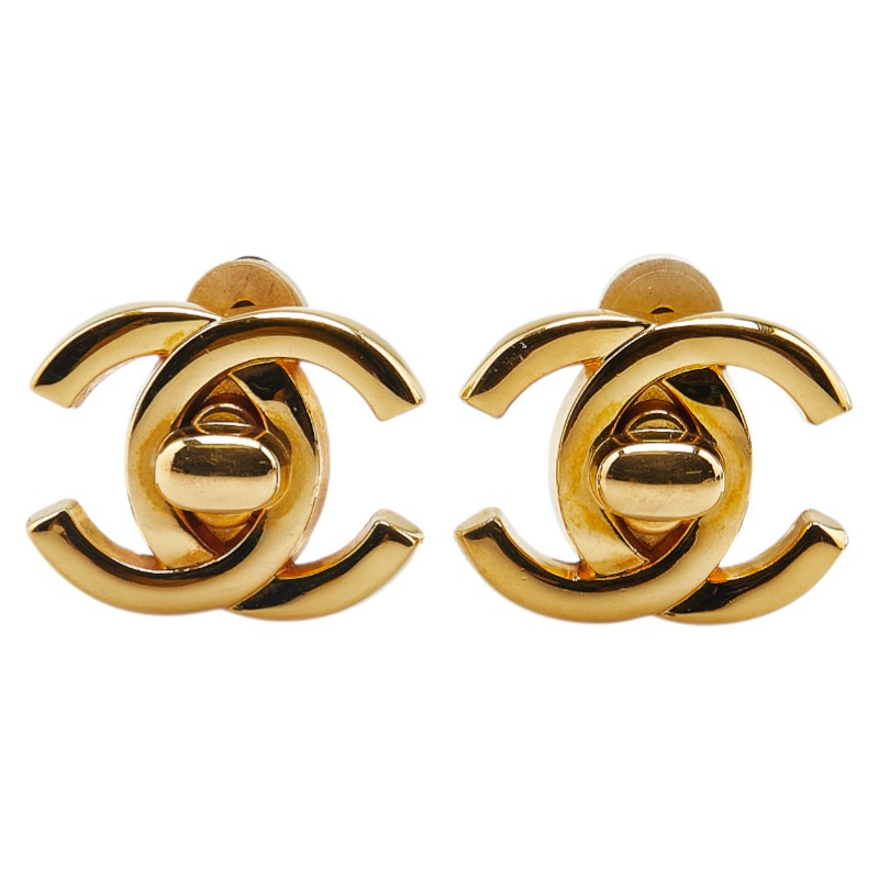 Coco Mark Turnlock Earrings Jewelry Signature