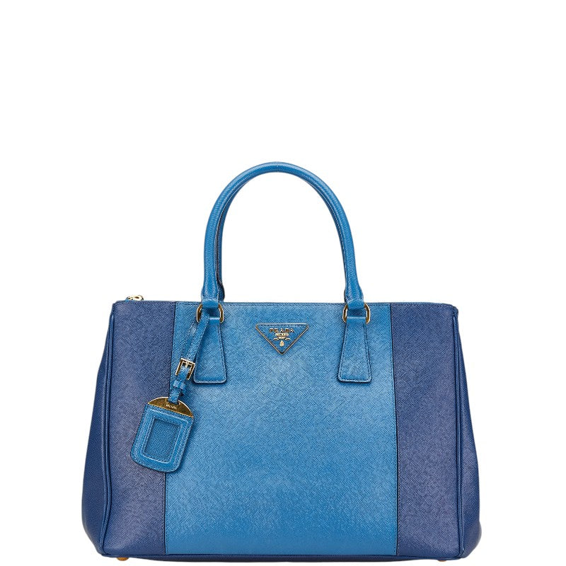 Prada Prada Saffiano Triangle Logo Handbag Blue Travel Bag