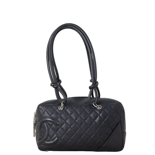 Chanel Ligne Cambon Bowler Bag Quilted Black Shoulder Bag