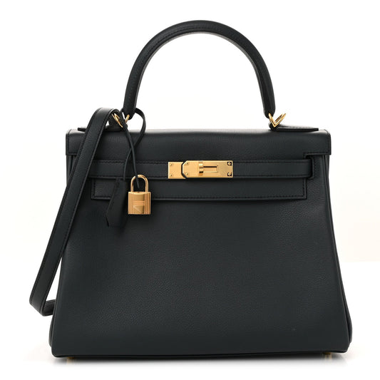 Hermes Evercolor Kelly Retourne Vert Rousseau Handbag Travel Bag