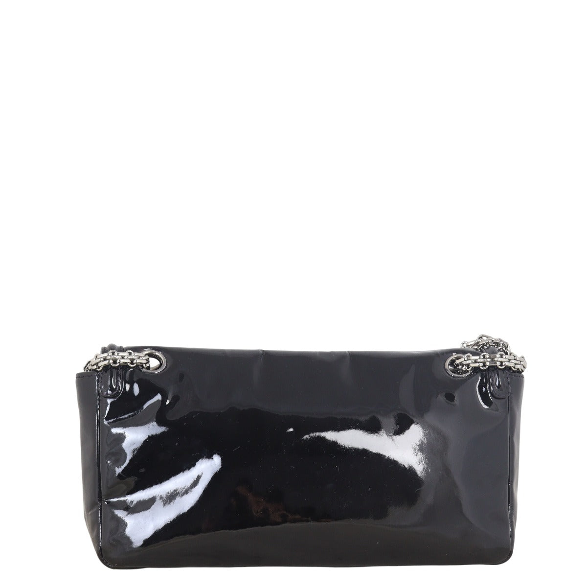Chanel Mademoiselle Lock Patent Bag Black Chain Shoulder Bag