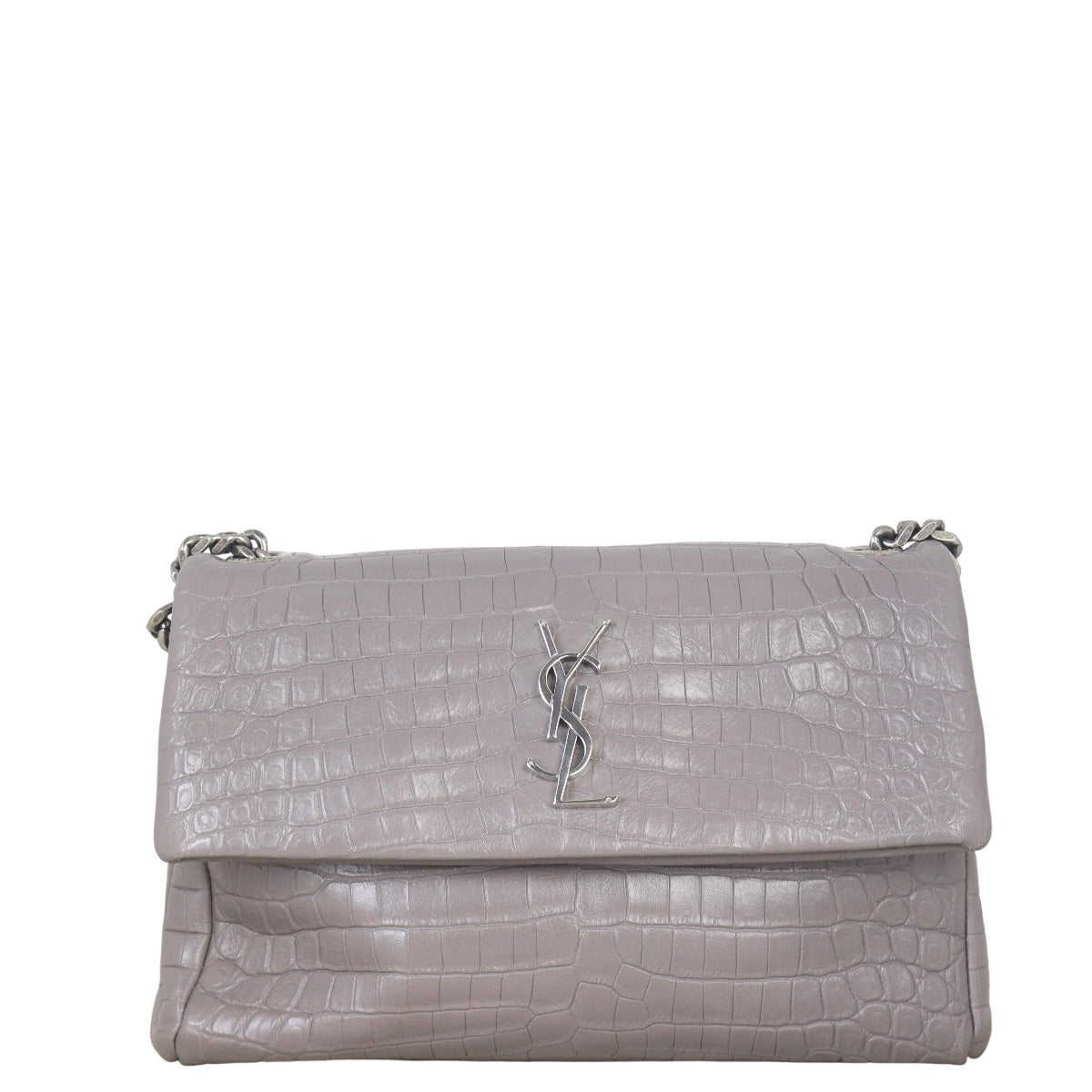 YSL Saint Laurent West Hollywood Croc Embossed Crossbody Bag Medium