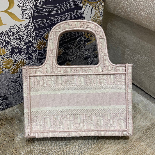Book Rose Des Vents Oblique Pink Mini Book Tote Bag