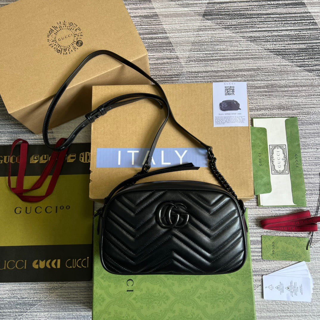 gg Marmont , ’s 9.5in Matelasse Black Shoulder Bag
