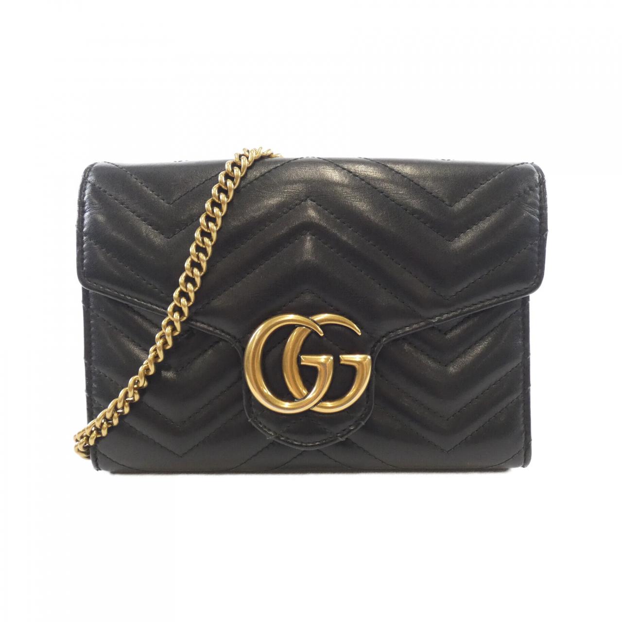Gucci Marmont Chevron Shoulder Bag Leather Quilted