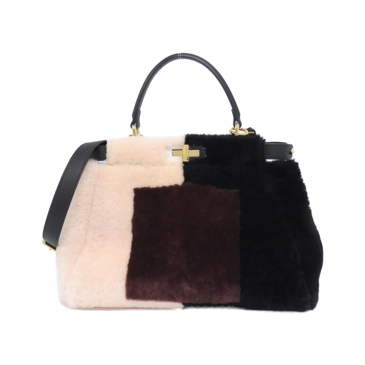 Fendi Peekaboo Shearling Calf Bag Travel Bag