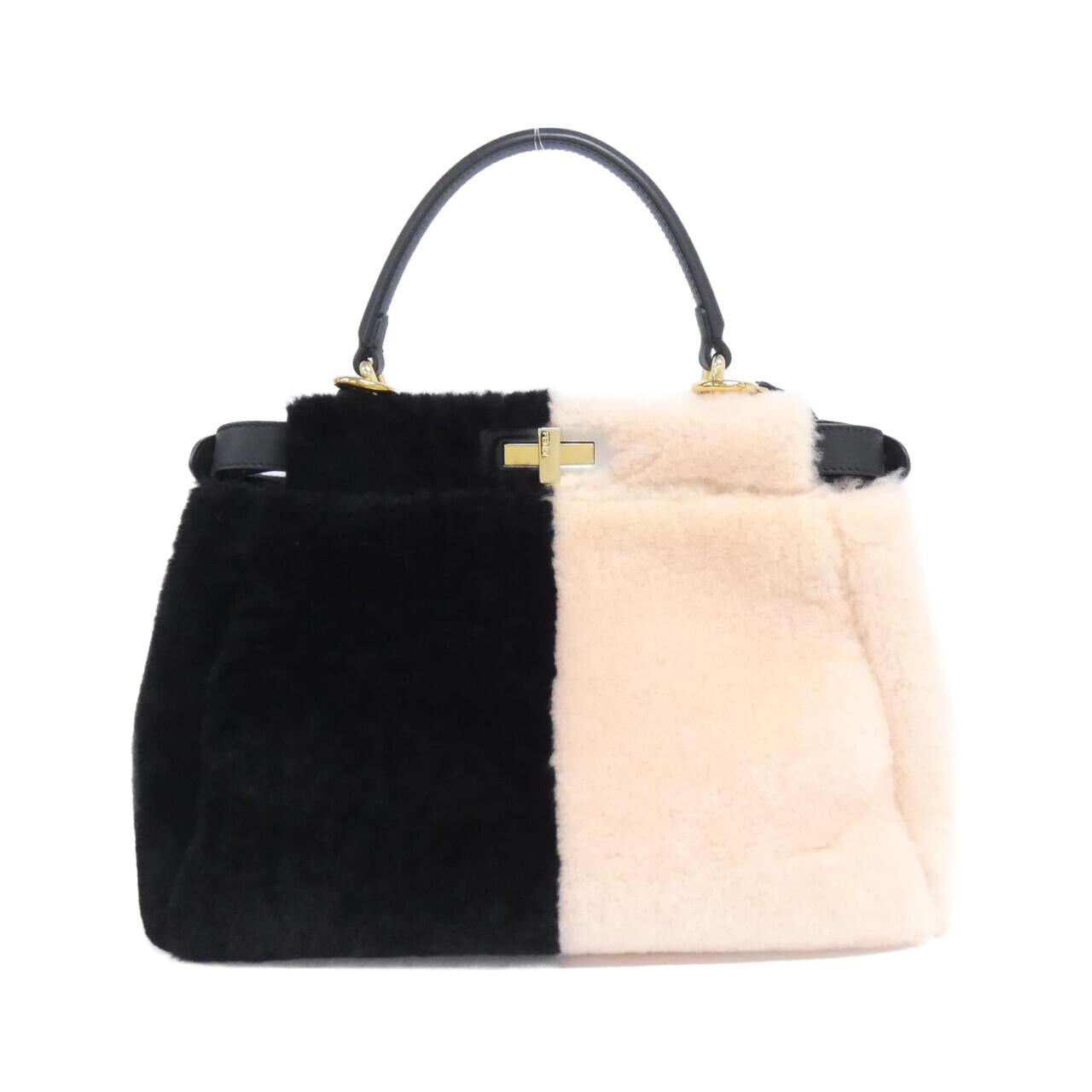 Fendi Peekaboo Shearling Calf Bag Travel Bag