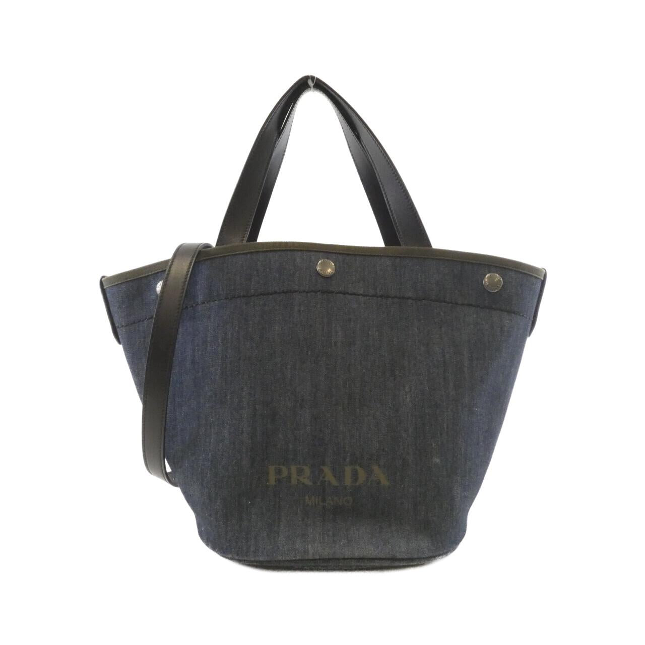 Prada 1Bg244 City Calf Bag Denim Travel Bag