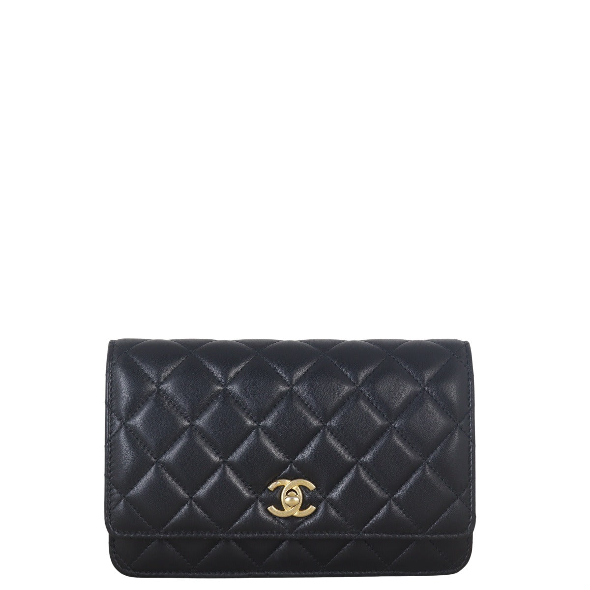 Chanel Pearl Crush Wallet on Handbag Quilted Black Crossbody Bag