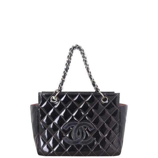 Chanel Petite Timeless Shopping Tote Patent Shoulder Bag