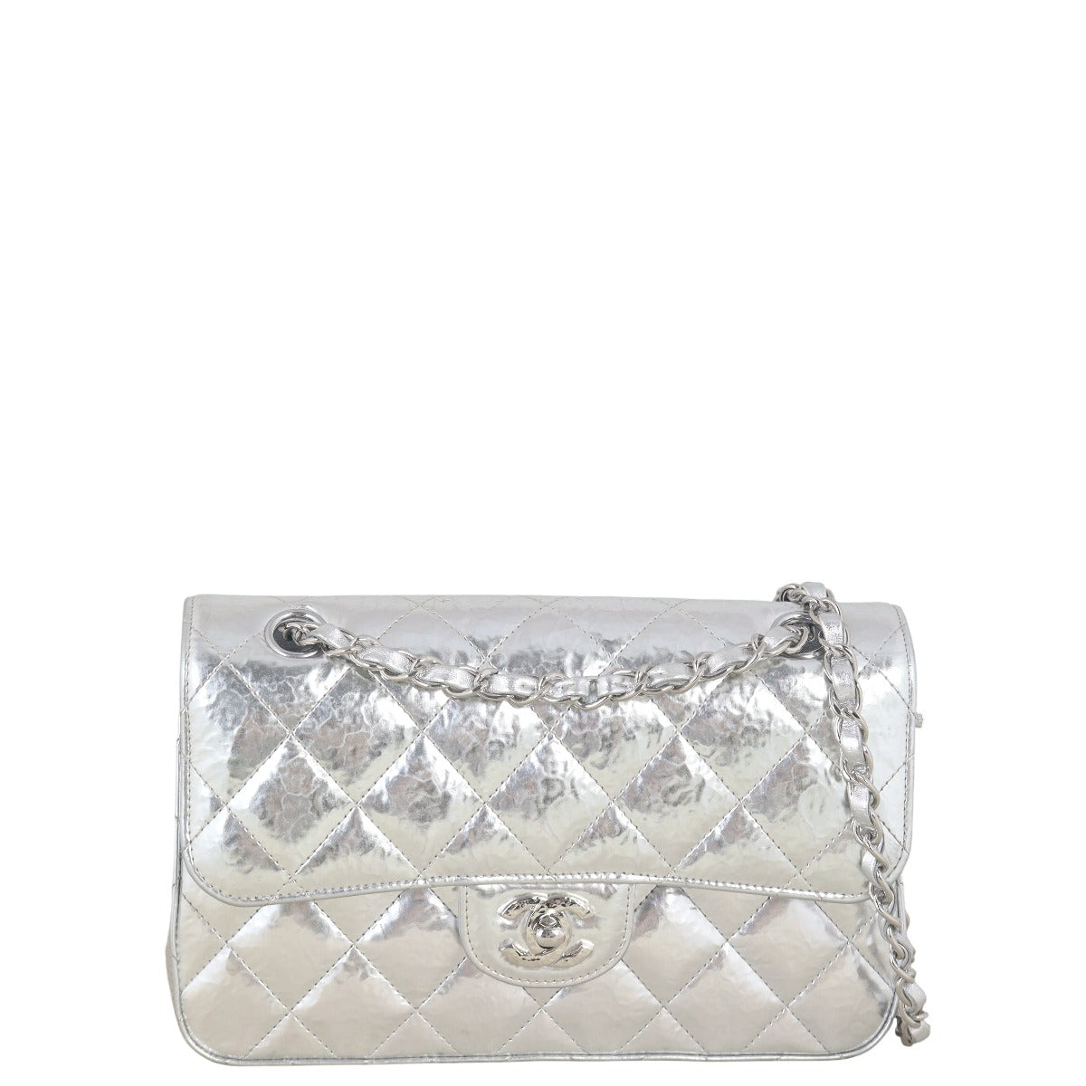 Chanel Classic Double Metallic Handbag Quilted Small Crossbody Bag