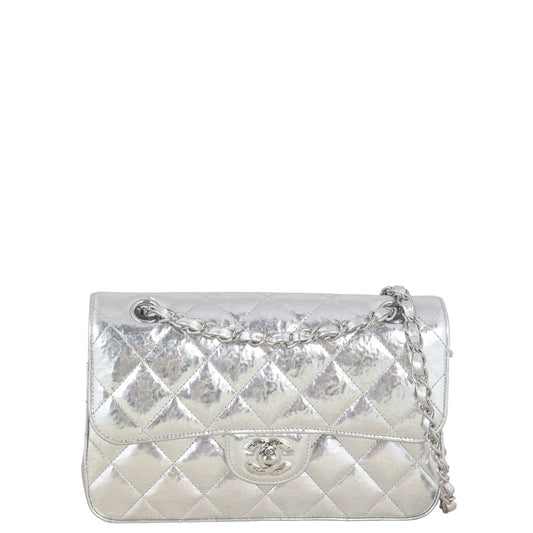Chanel Classic Double Metallic Handbag Quilted Small Crossbody Bag