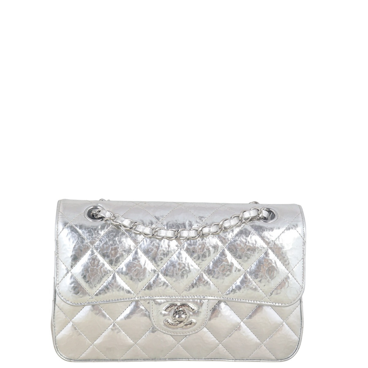 Chanel Classic Double Metallic Handbag Quilted Small Crossbody Bag