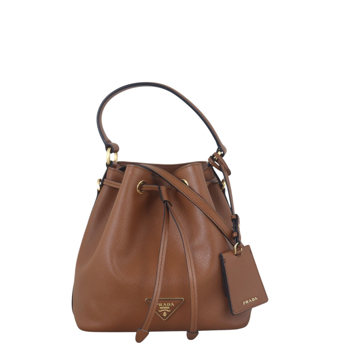 Prada Shoulder Bag Cuir Bag Saffiano Brown Bucket