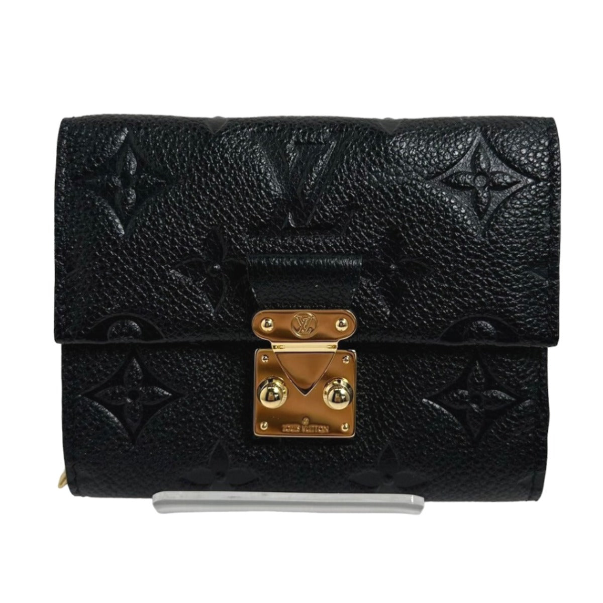 Louis Vuitton Tri-fold M80880 Ann Platt Tri-fold Monogram Black Wallet Case