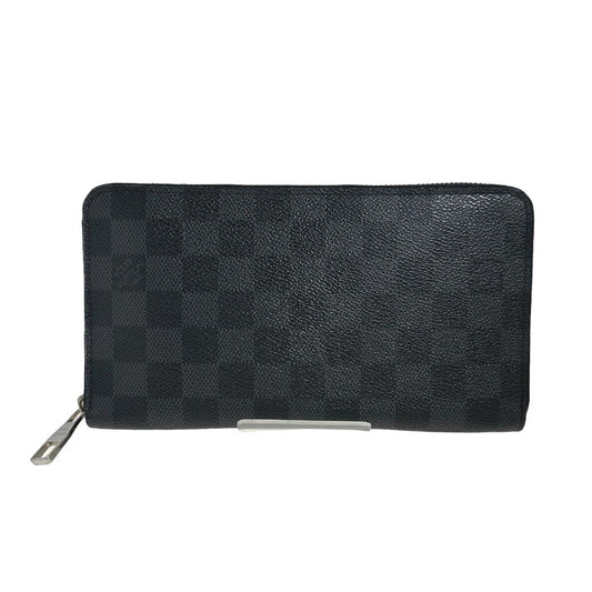Louis Vuitton Long Purse N63077 Damier Grafitto Canvas Black Wallet Case