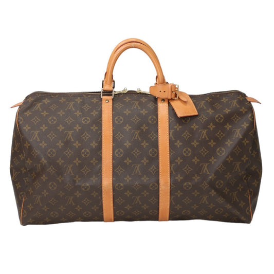 Louis Vuitton Boston Duffel M41424 Keepall 55 Monogram Canvas Brown Travel Bag