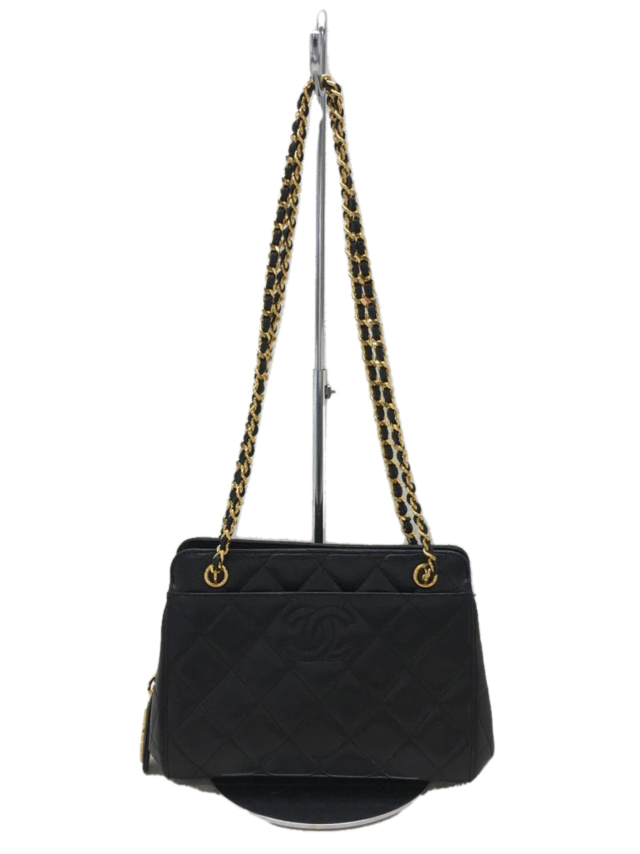 Chanel Chain Shoulder Bag Leather Matelasse Leather Black
