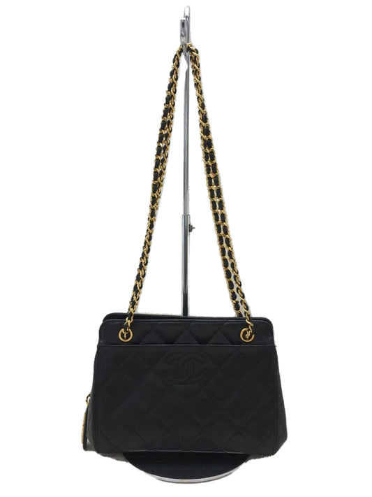 Chanel Chain Shoulder Bag Leather Matelasse Leather Black
