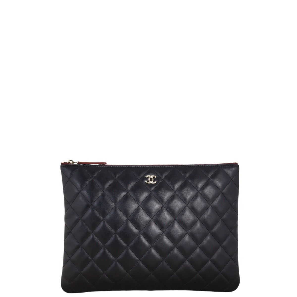 Chanel Classic O-Case Pouch Handbag Quilted Medium Clutch Bag