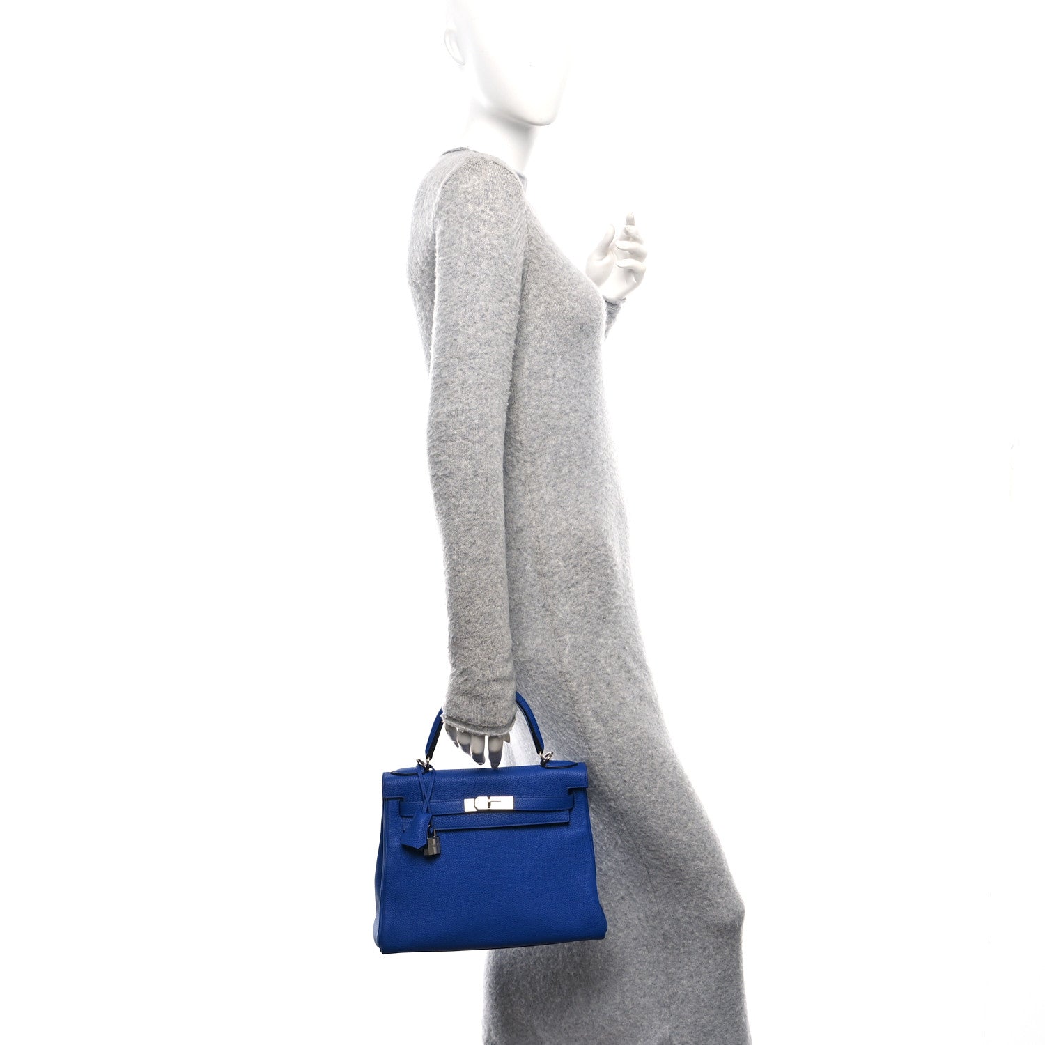 Hermes Togo Kelly Retourne Bleu Royal Handbag Travel Bag