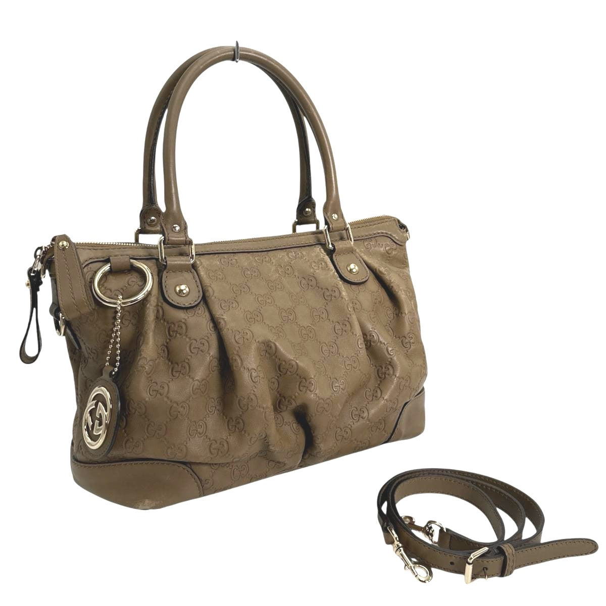 Gucci Guccisima Sukey Leather Brown Shoulder Bag