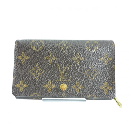 Louis Vuitton Bifold M61730 L-shaped fastener Porto Monogram Canvas Brown Wallet Case