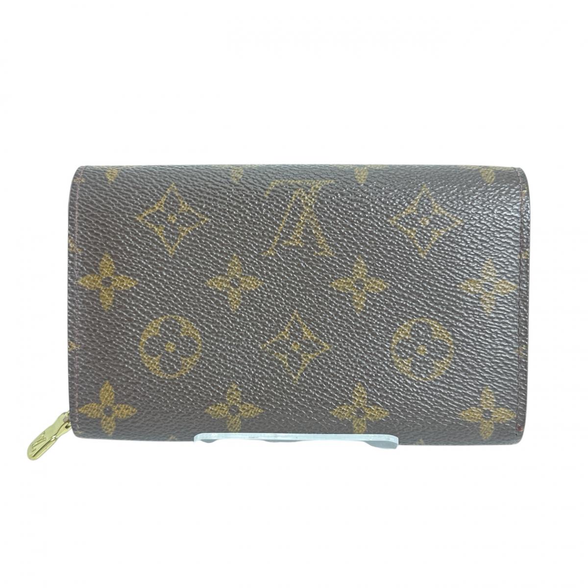 Louis Vuitton Bifold M61730 L-shaped fastener Porto Monogram Canvas Brown Wallet Case