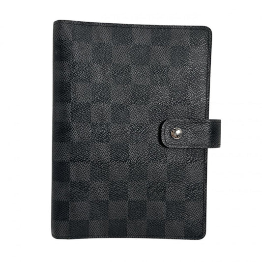Louis Vuitton Notebook cover R20242 Damier Grafitto Canvas Black Gray Handbag