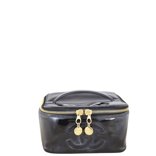 Chanel CC Vanity Case Patent Handbag Black