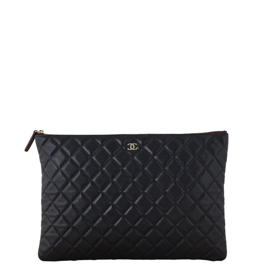 Chanel Classic O-Case Pouch Handbag Quilted Large Clutch Bag