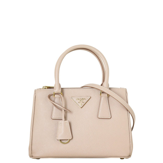Prada Saffiano Lux Galleria Double Zip Tote Handbag Mini Tote Bag