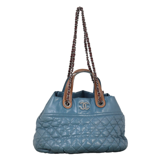 Chanel In The Mix Tote Bag Quilted Blue