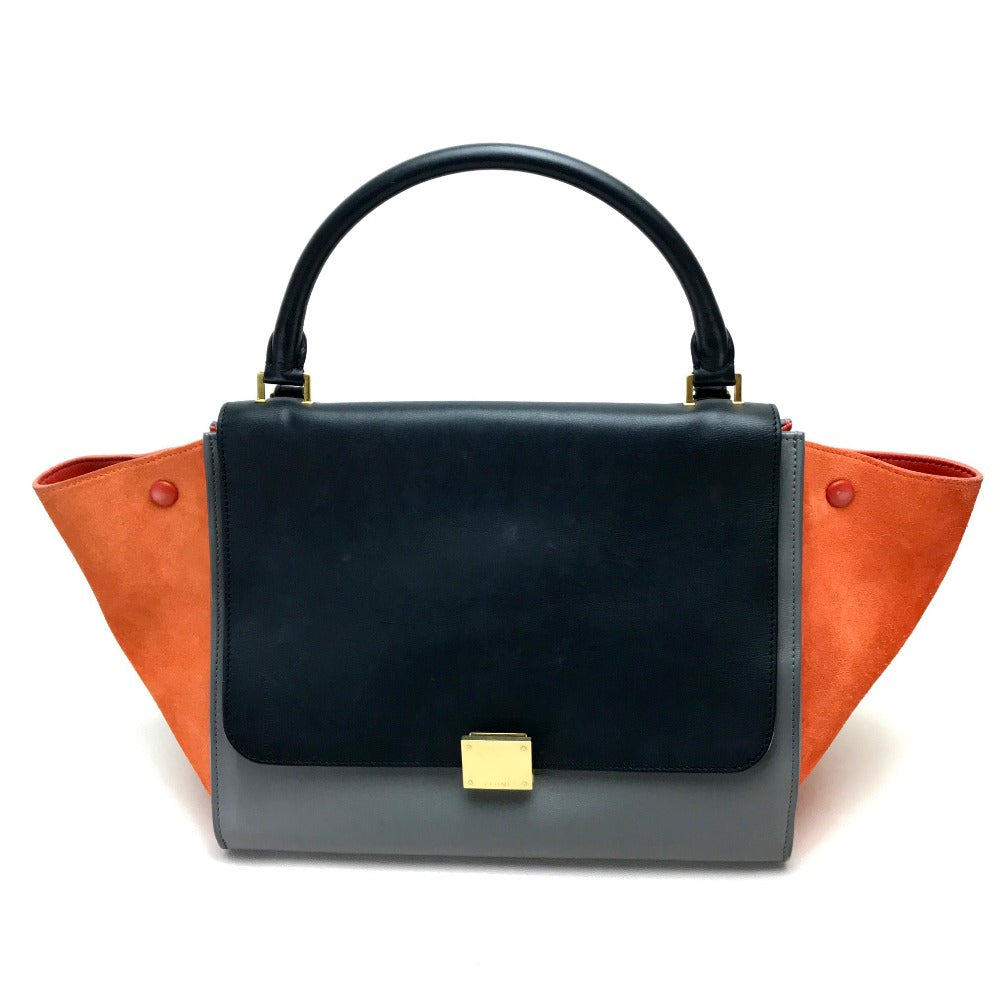 Shoulder Bag Gray X X Orange Way Leather Suede