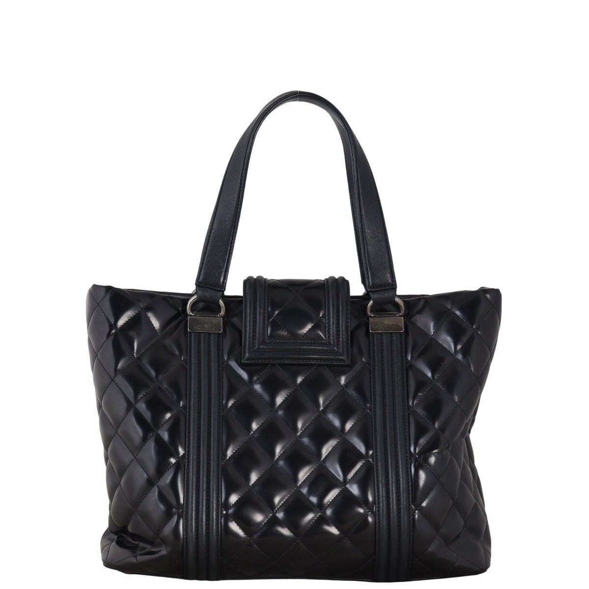 Chanel Boy Shopping Tote Quilted Black Tote Bag