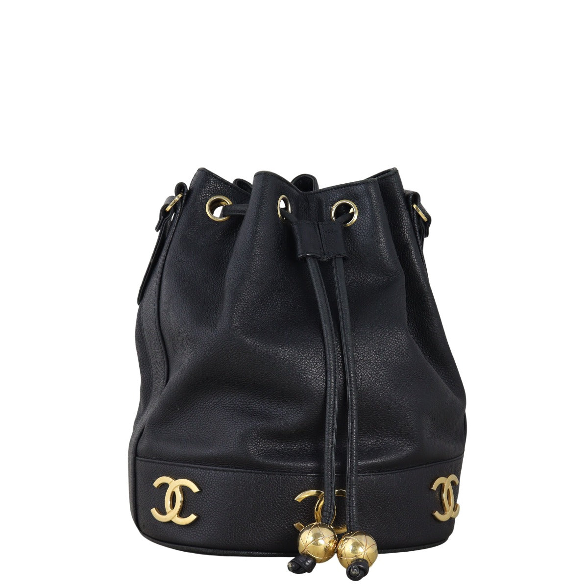 Chanel Triple CC Bag Black Bucket Shoulder Bag