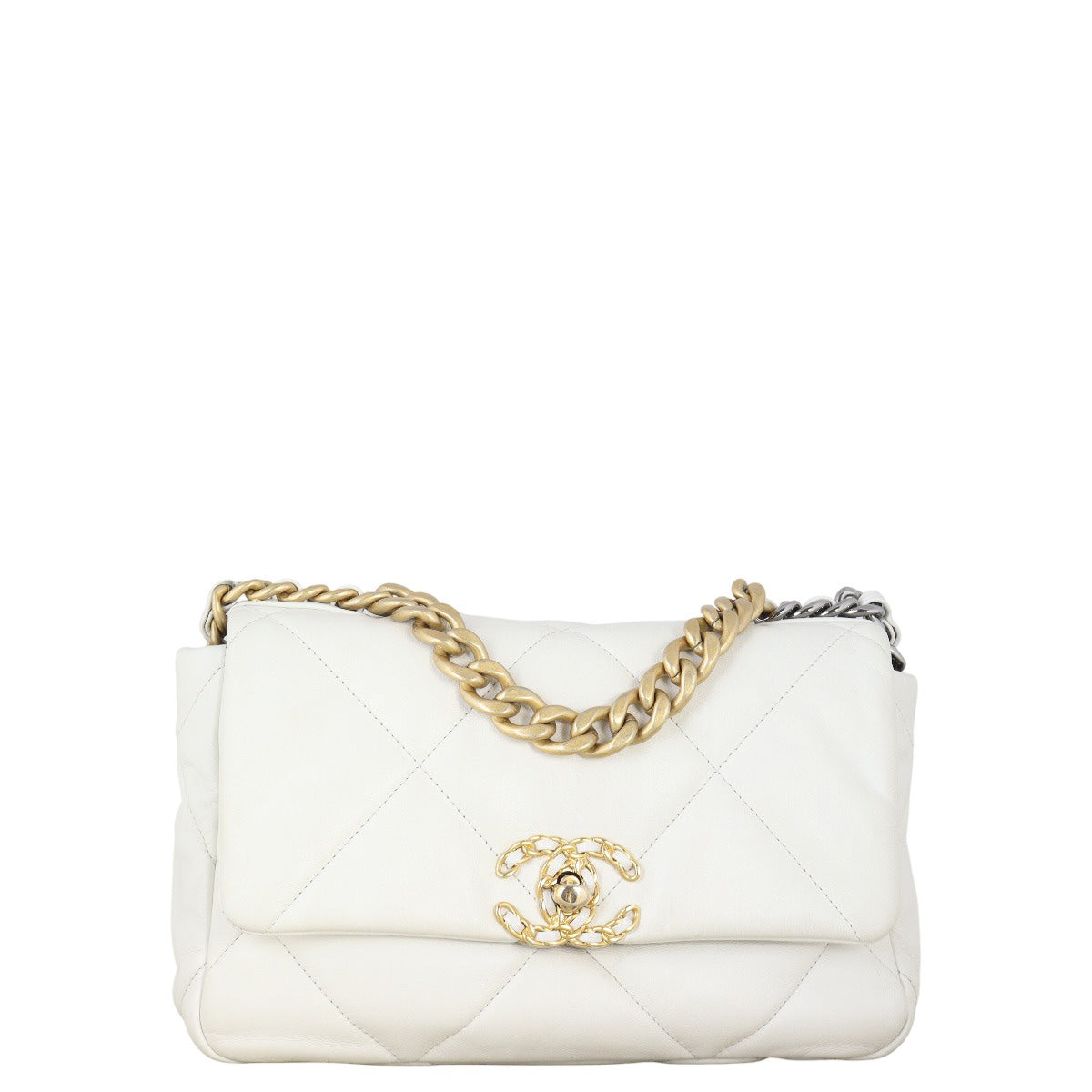 Chanel 19 Flap Bag Quilted White Crossbody Bag