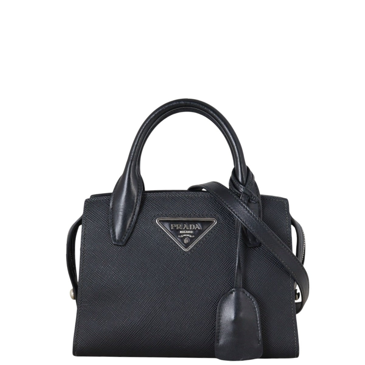 Prada Tote Bag Cuir Kristen Bag Saffiano Black Small Shoulder Bag