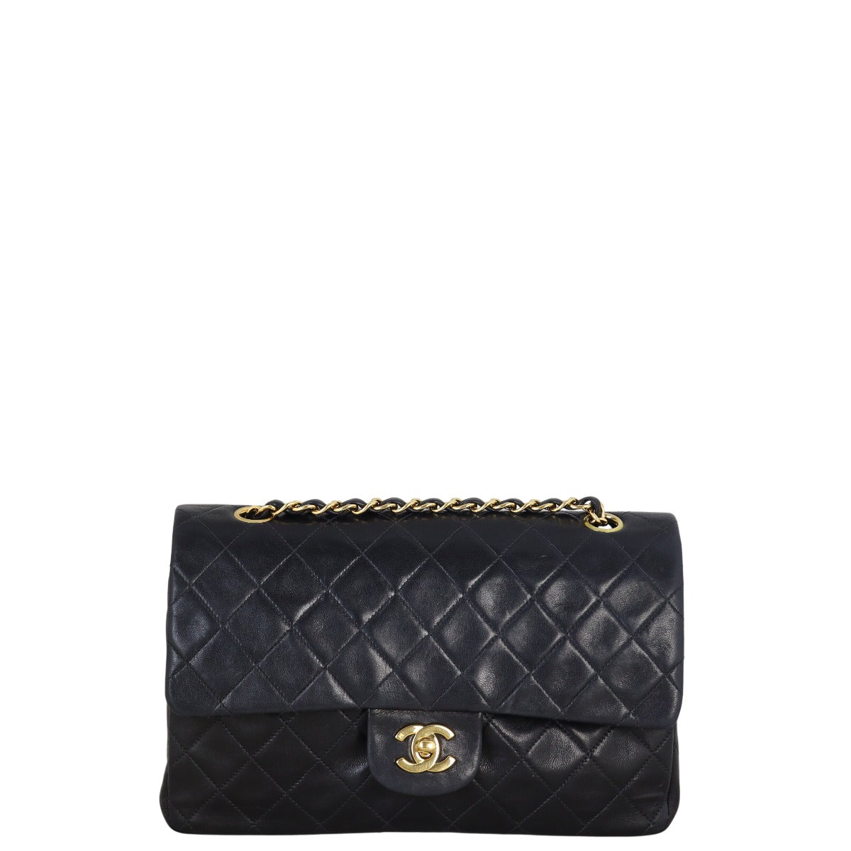 Chanel Classic Double Flap Handbag Quilted Black Crossbody Bag Medium 27062025