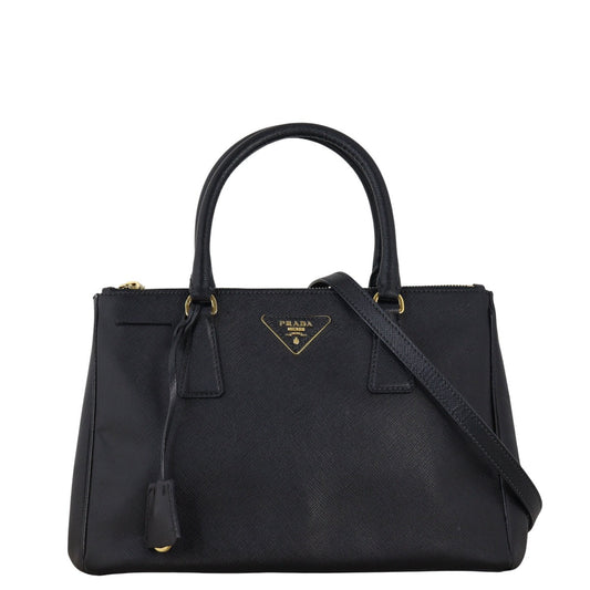 Prada Tote Bag Lux Galleria Double Tote 5 Saffiano Black Small Shoulder Bag