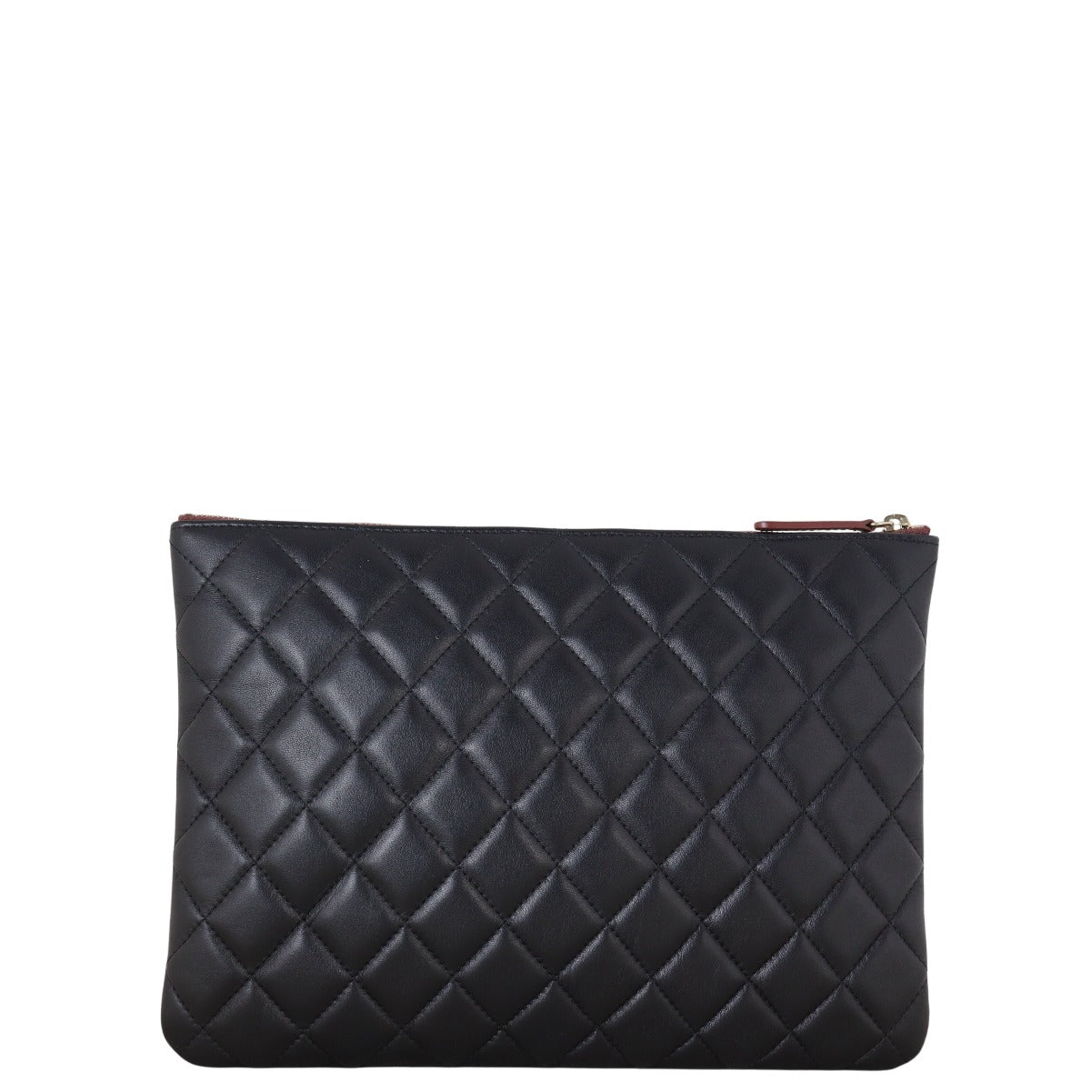 Chanel Classic O-Case Pouch Handbag Quilted Black Clutch Bag