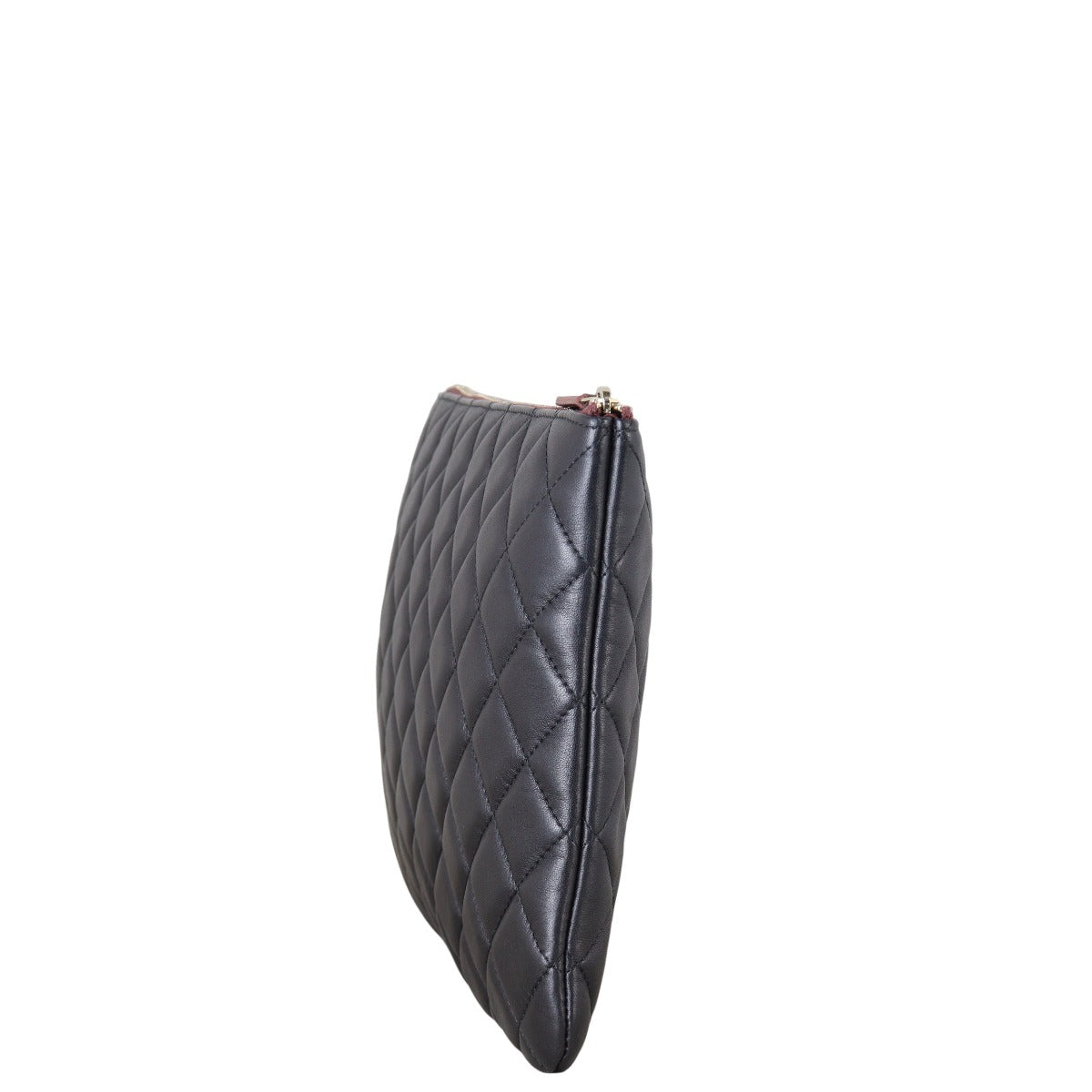 Chanel Classic O-Case Pouch Handbag Quilted Black Clutch Bag