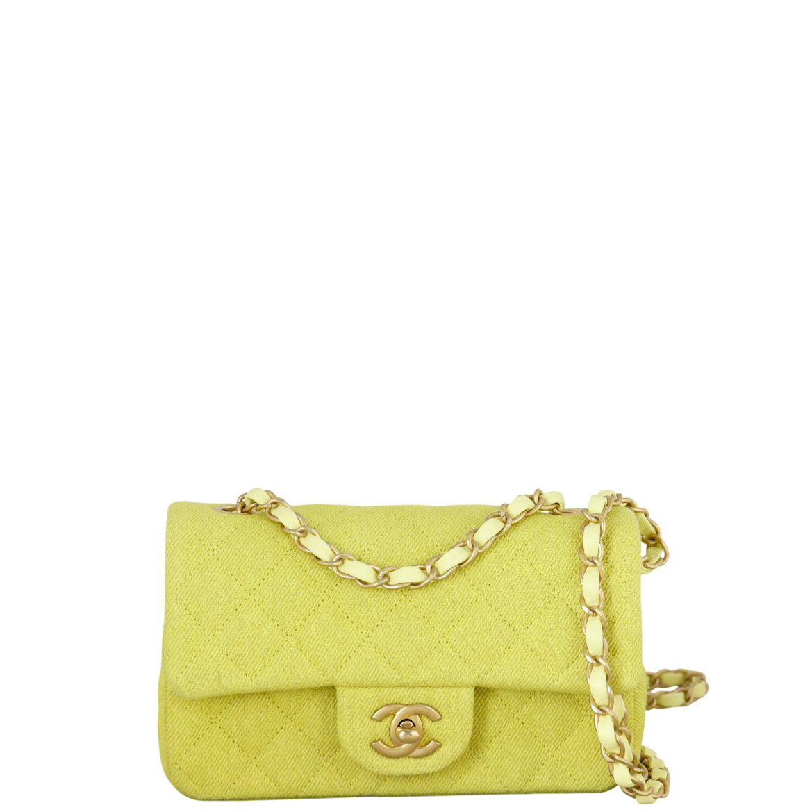 Chanel Classic Flap Mini Rectangular Bag Canvas Quilted Crossbody Bag