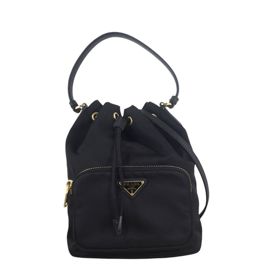 Prada Shoulder Bag Duet Tessuto Bag 2 Nylon Black Bucket